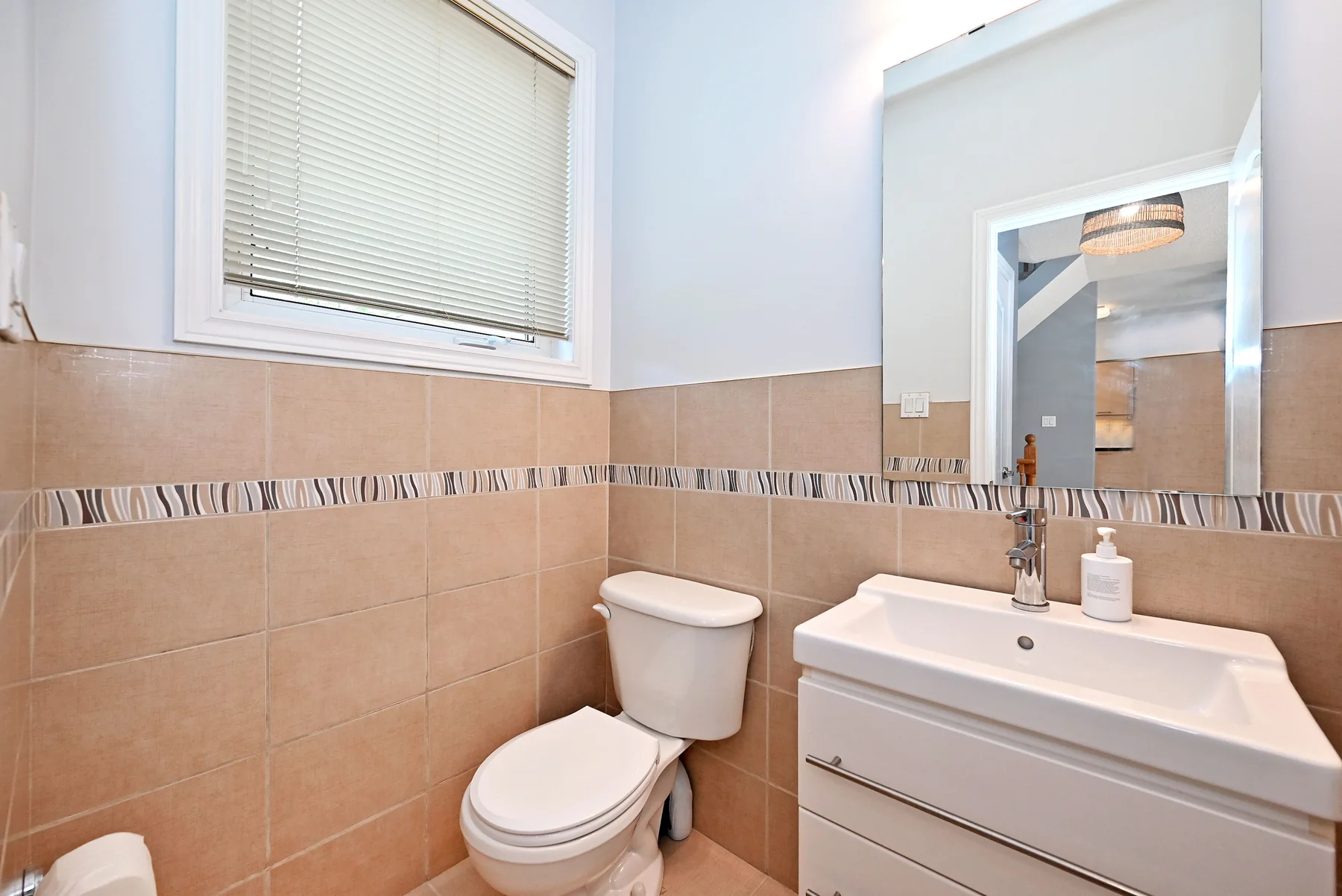 Main-level powder room