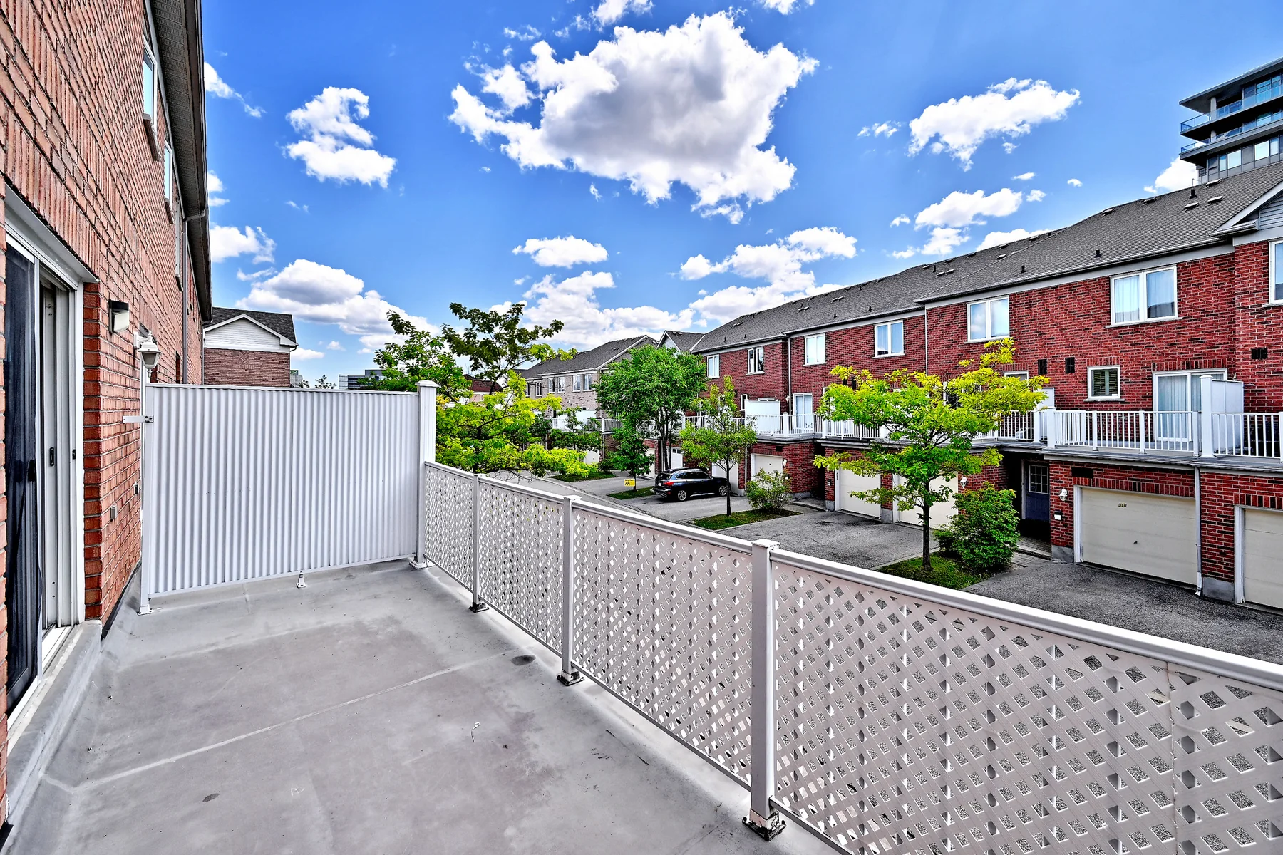 Private terrace overlooking the residential streetscape