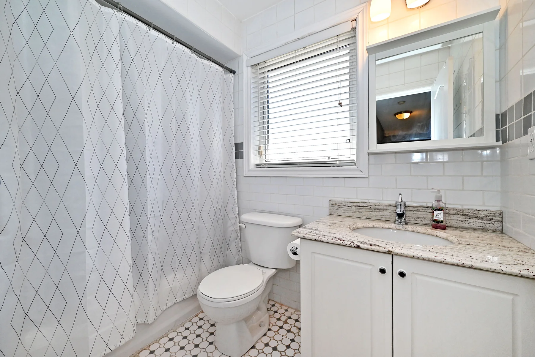 Upper-level bathroom